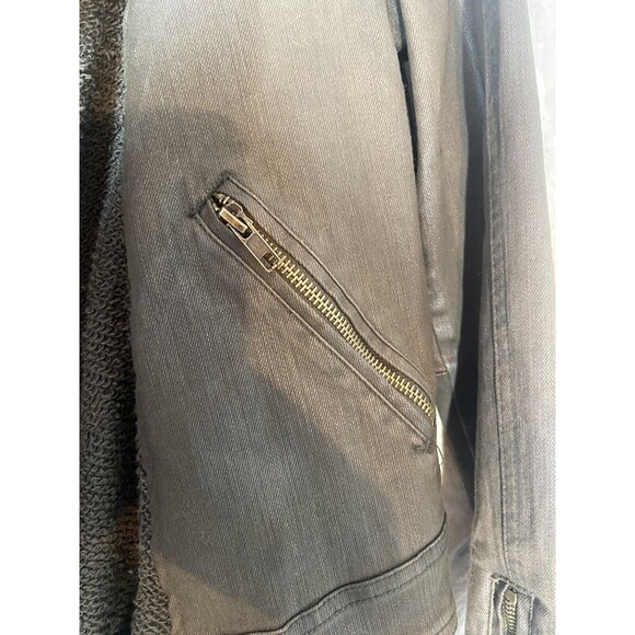 Free People Drape Front Moto Cardi Jacket Women's 4 Army Green Zipped Cuffs - Picture 8 of 16